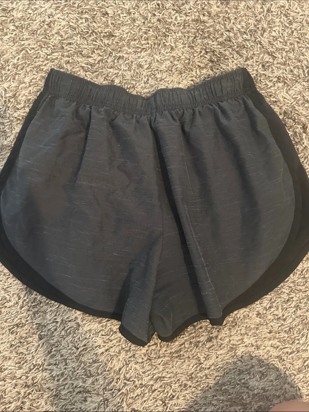 Nike Women's Dark Gray Athletic Running Shorts with Black Trim Z